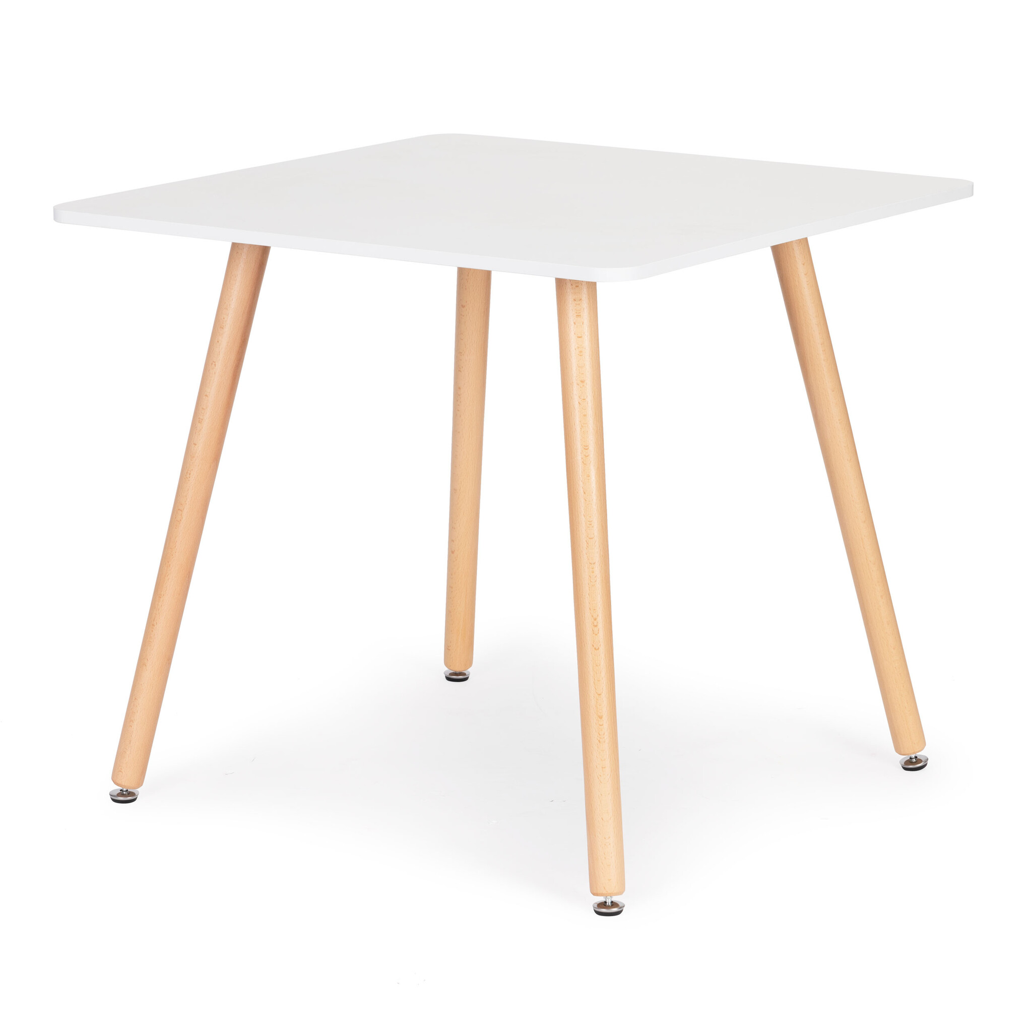 Eettafel Scandinavisch - beukenhout - 80x80 cm - mat wit