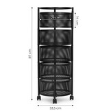 Universele keukenrek - mat zwart - 7 kg per plank - met wielen