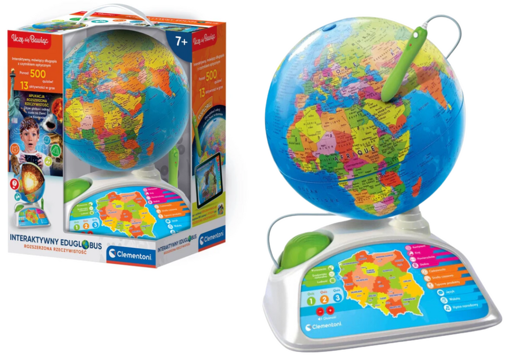 Wereldbol - interactief - voor kinderen 3-6 jaar - gerecycled plastic