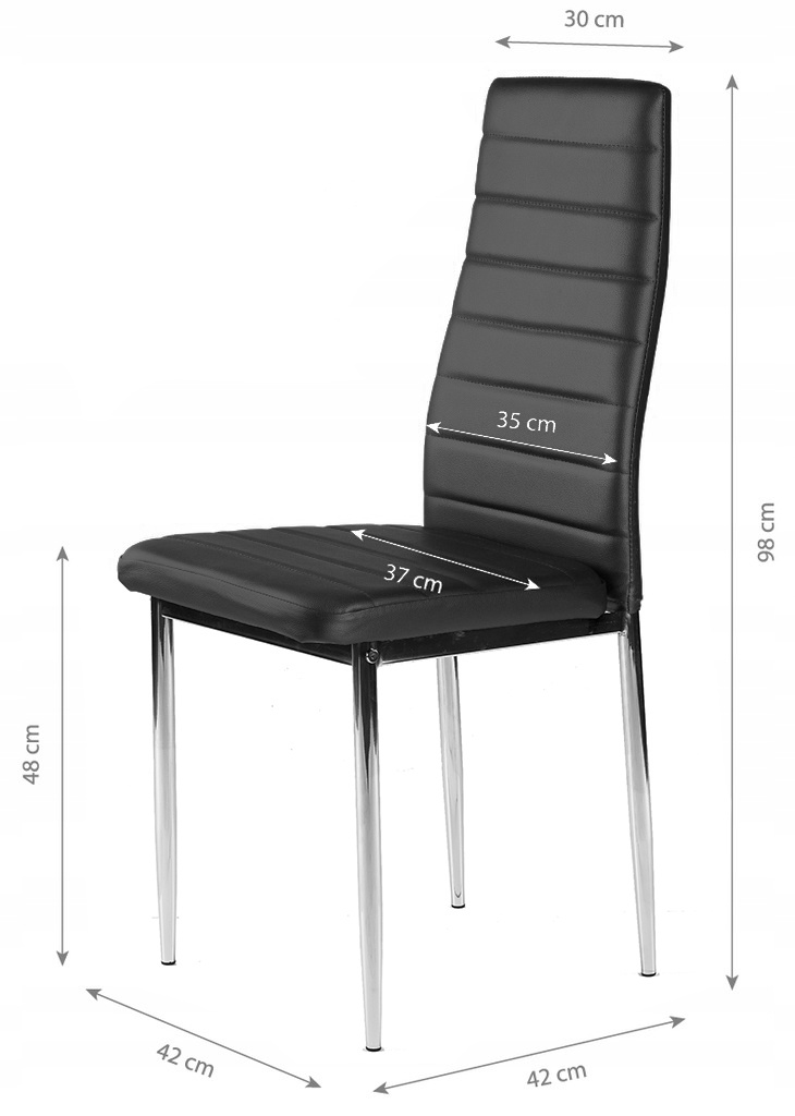Eetkamerstoelen - set van 4 - zacht kunstleer - draagvermogen 120 kg