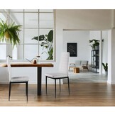 Eetkamerstoel - 4 stuks - wit - kunstleer - stalen poten