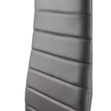 Design Eetkamerstoelen Set - 4 Moderne Stoelen - Grijs Kunstleer met Zwart Metaal