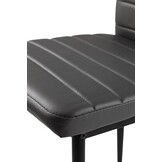 Design Eetkamerstoelen Set - 4 Moderne Stoelen - Grijs Kunstleer met Zwart Metaal