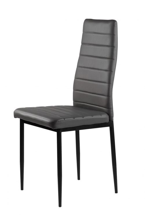 Onderhoudsvriendelijke Eetkamerstoelen - Set van 4 - Afwasbaar Kunstleer Grijs