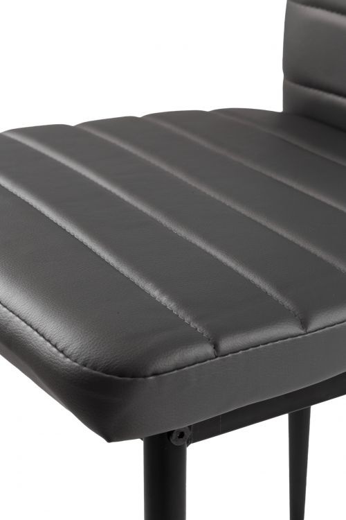 Onderhoudsvriendelijke Eetkamerstoelen - Set van 4 - Afwasbaar Kunstleer Grijs