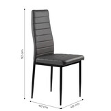 Onderhoudsvriendelijke Eetkamerstoelen - Set van 4 - Afwasbaar Kunstleer Grijs