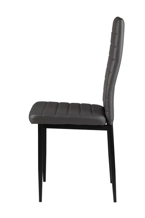 Complete Eetkamerset - 4 Grijze Kunstleren Stoelen - Moderne Uitstraling