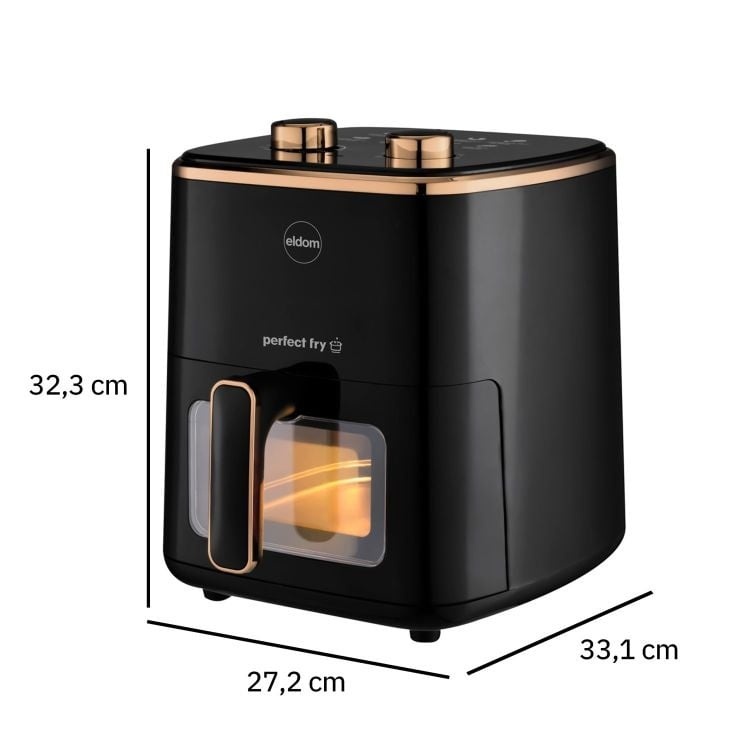 Digitale Airfryer 1500W - Vetarm Frituren - Groot 5 Liter - Met 9 Kookprogramma's