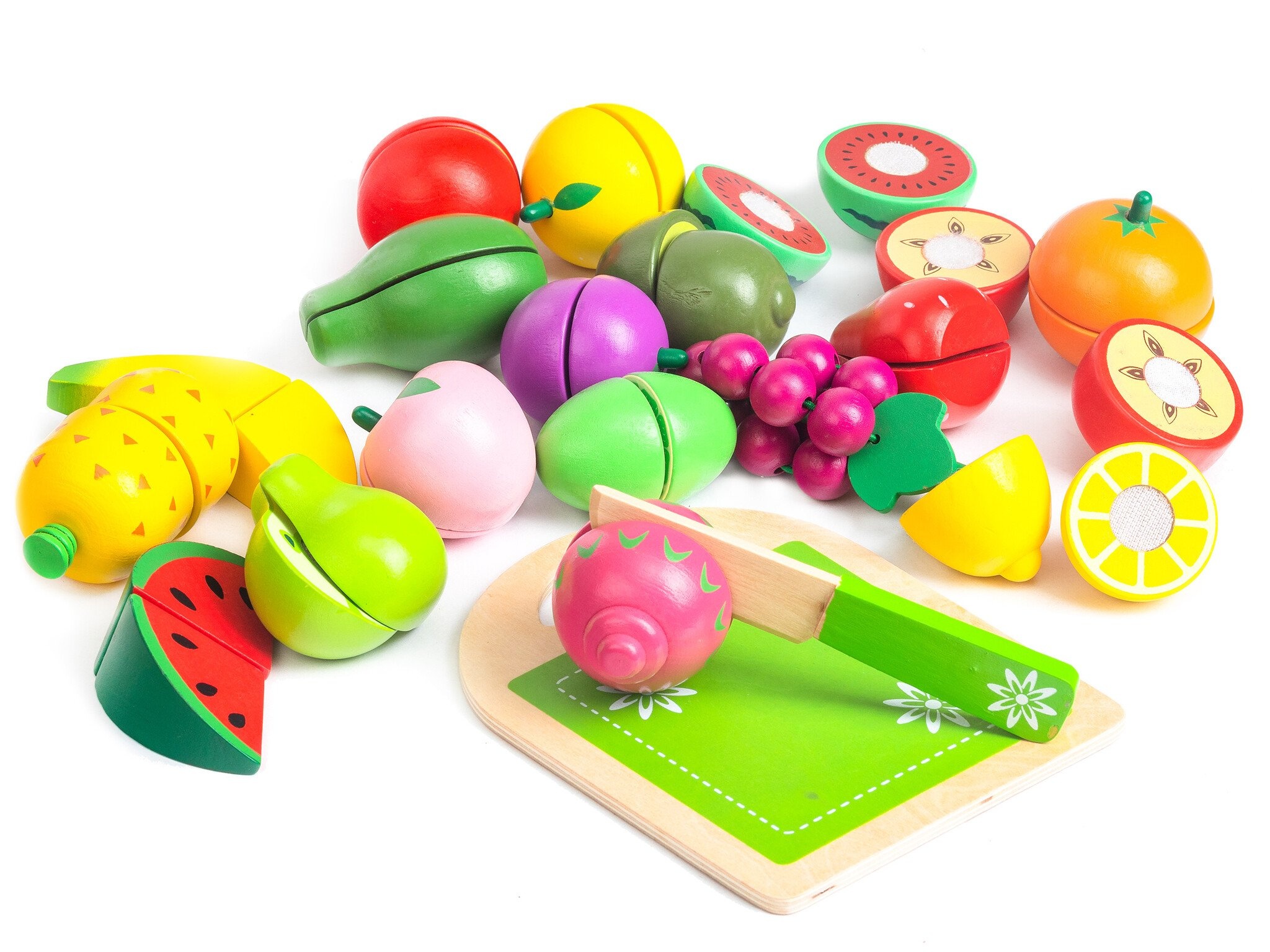 Kinderdagverblijf Houten Fruit Snijset - 20 Stuks - CE-gecertificeerd