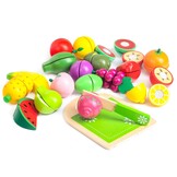 Speelkeuken Fruit Set - Houten Snijspeelgoed met Mes en Plank - 3+