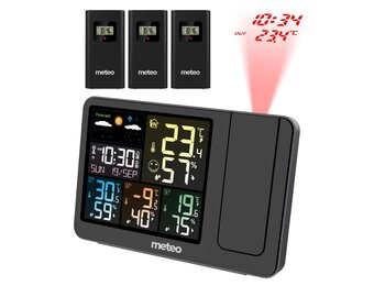 Compact Weerstation met Projectieklok - Complete Temperatuur en Luchtvochtigheidsmeting