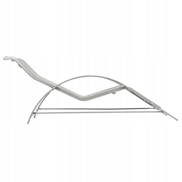 Design Tuinset - 2 Moderne Ligstoelen met Tafel - Aluminium Frame - Grijs