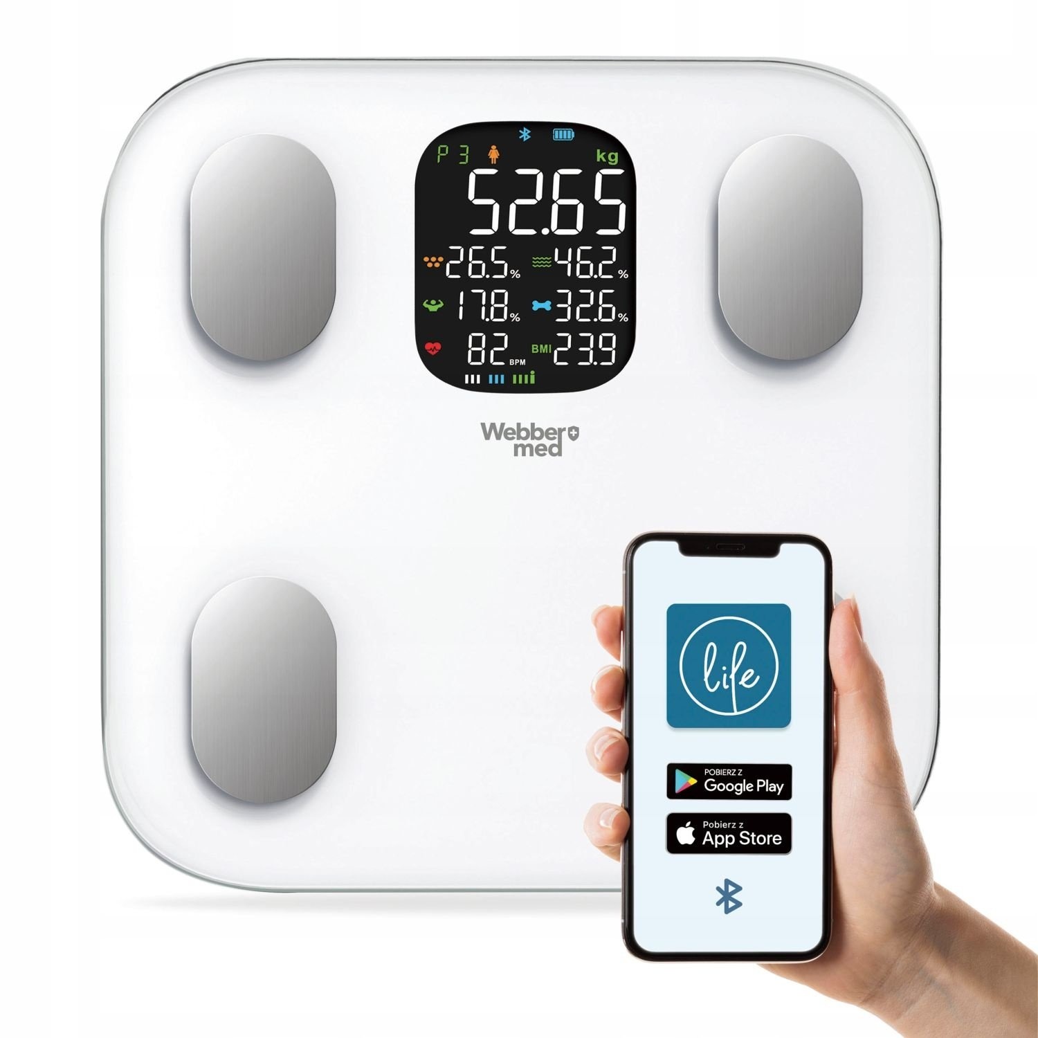 Smart Glazen Weegschaal met Gezondheidsapps - Gebruiksvriendelijk LCD-scherm