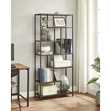 Industriële Loft Boekenkast - Rustiek Bruin/Zwart - 180cm Hoog