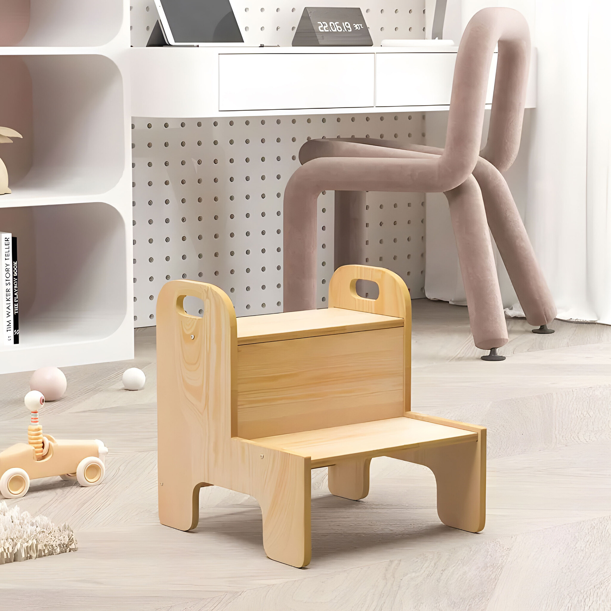 Veilige Kinderkeukentrap - Multiplex met Antislip - Afgeronde Randen