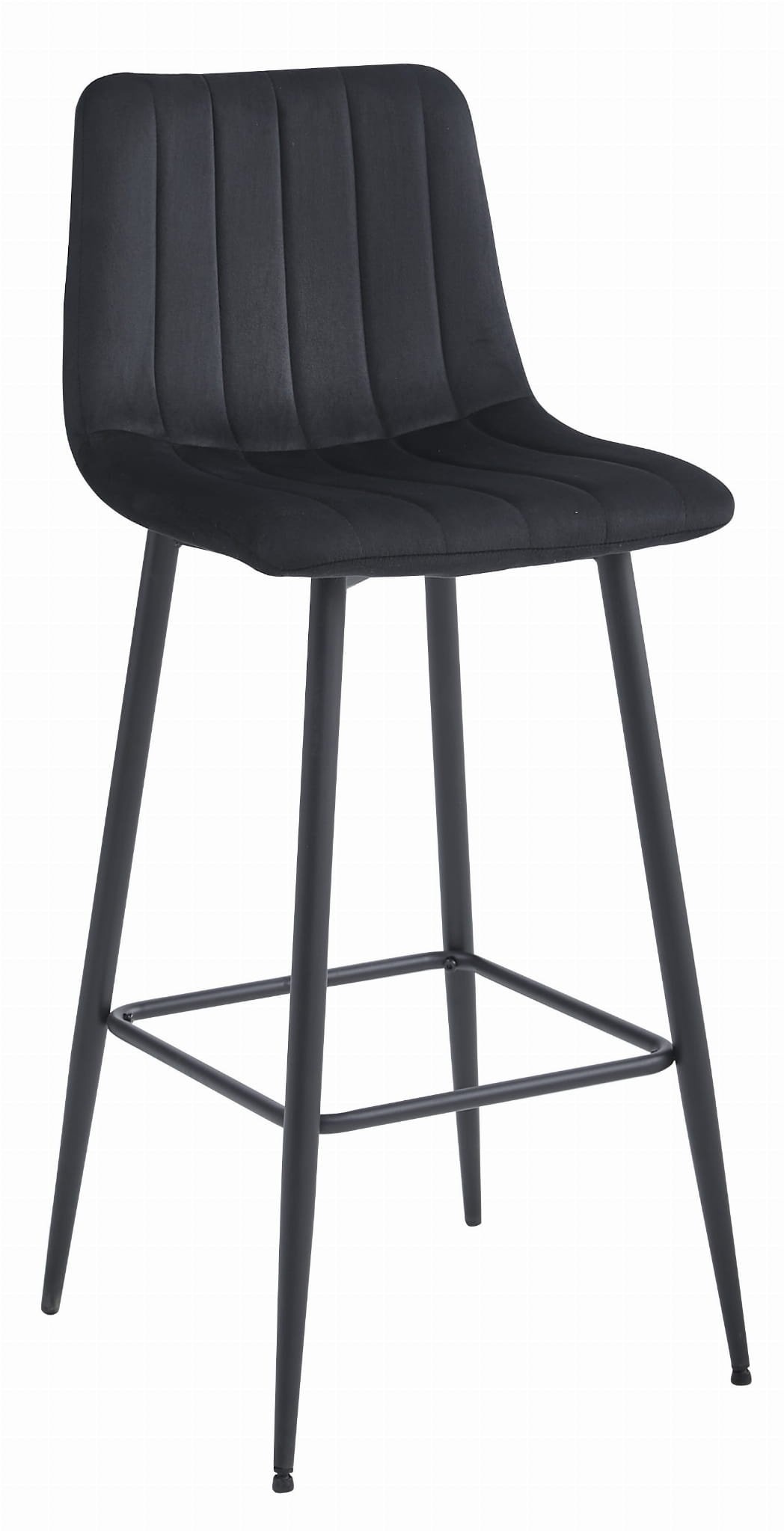 Duurzame Barkruk - Stalen Frame - Zwart Fluweel