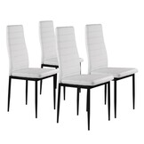 Voordelige Set Witte Eetkamerstoelen - 4 stuks - Moderne Uitstraling