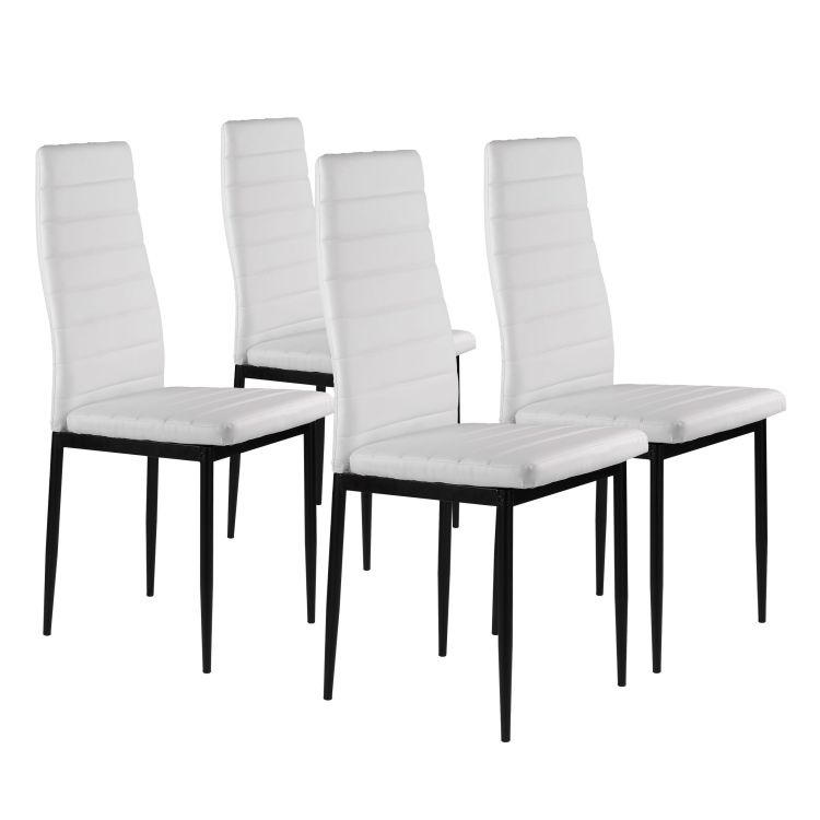 Voordelige Set Witte Eetkamerstoelen - 4 stuks - Moderne Uitstraling