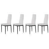 Voordelige Set Witte Eetkamerstoelen - 4 stuks - Moderne Uitstraling