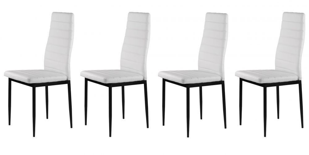Voordelige Set Witte Eetkamerstoelen - 4 stuks - Moderne Uitstraling