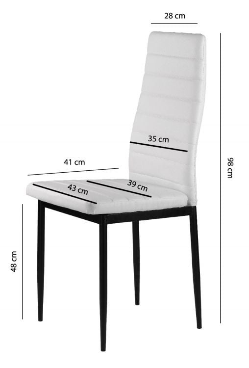Voordelige Set Witte Eetkamerstoelen - 4 stuks - Moderne Uitstraling