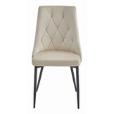 Moderne Velvet Eetkamerstoelen - Complete Design Set 4 stuks - Beige