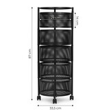 Design Keukenrek Mat Zwart - Industriële Stijl - Verrijdbaar