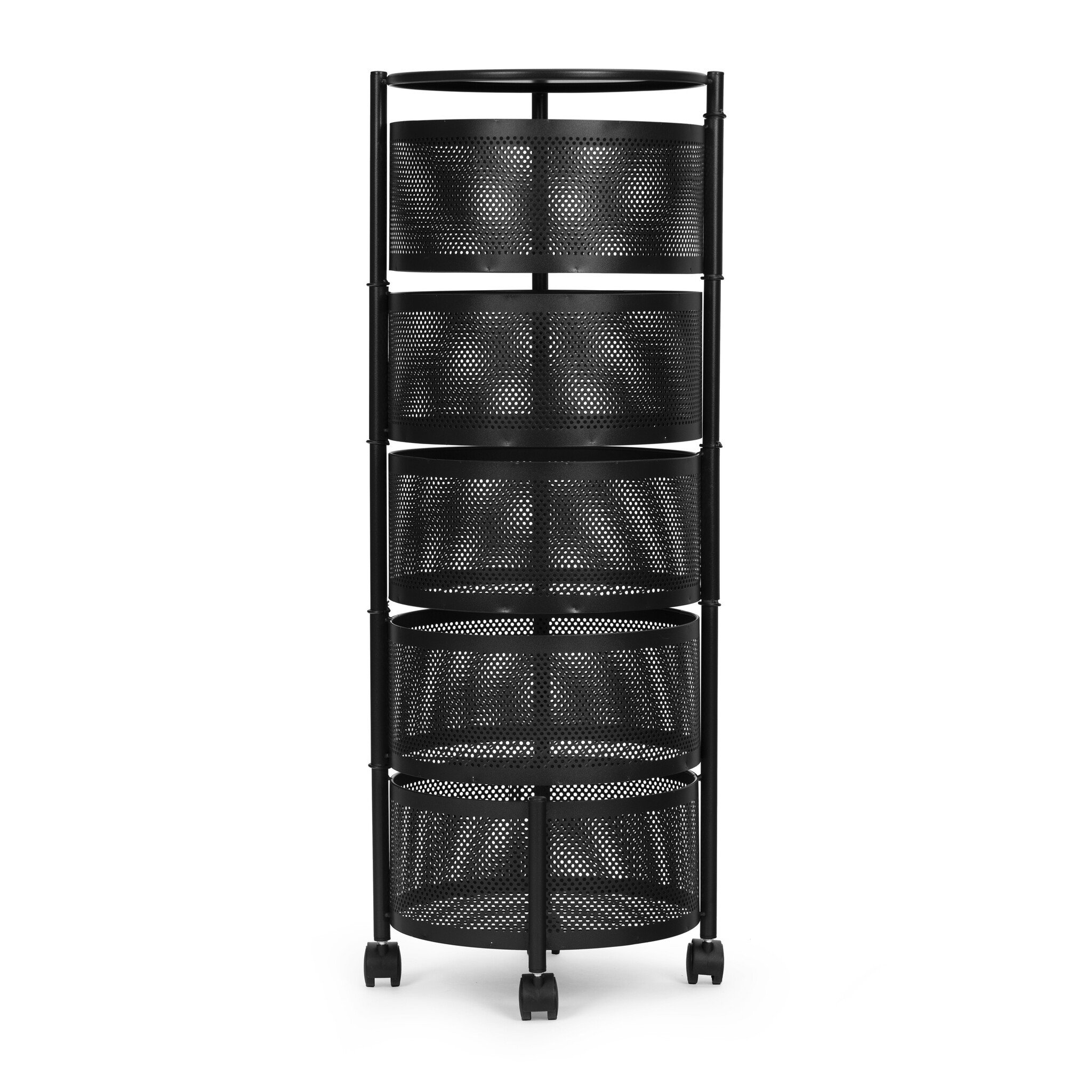 Multifunctioneel Trolleyrek - Keuken & Badkamer - Zwart Metaal