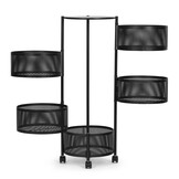 Multifunctioneel Trolleyrek - Keuken & Badkamer - Zwart Metaal