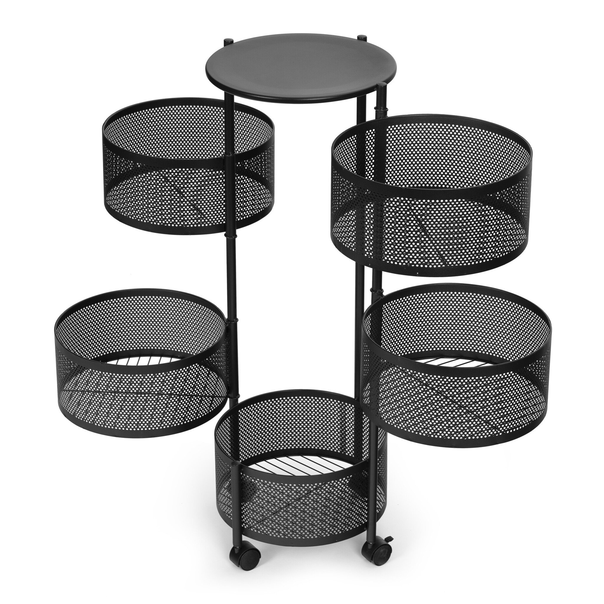Multifunctioneel Trolleyrek - Keuken & Badkamer - Zwart Metaal