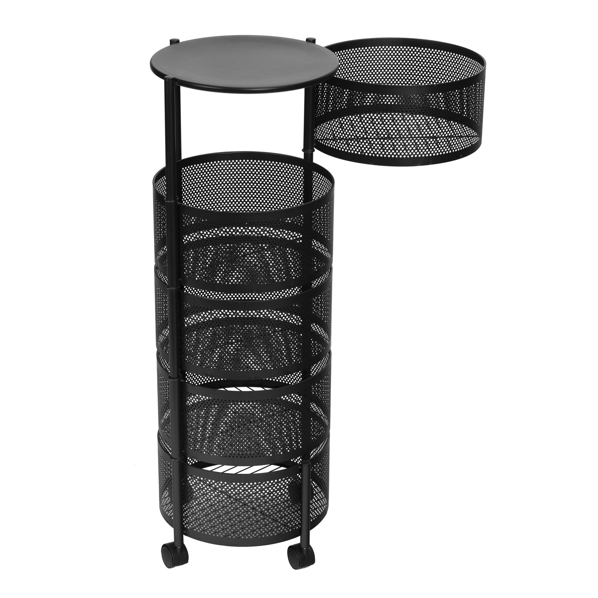Multifunctioneel Trolleyrek - Keuken & Badkamer - Zwart Metaal