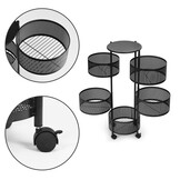 Multifunctioneel Trolleyrek - Keuken & Badkamer - Zwart Metaal