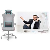 Werona Comfort Plus Thuiswerkstoel - Ergonomisch Verstelbaar - Grijs/Rood