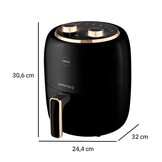 Snelle Heteluchtfriteuse 3,5L - 2 Min. Opwarming - Digitale Bediening