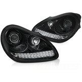 Porsche Cayenne Xenon Koplampen Set | Zwart LED Design 2002-2006