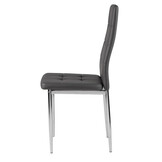 Design Eetkamerstoelen Set - 4 Moderne Stoelen - Grijs Kunstleer met Stiksel