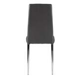Design Eetkamerstoelen Set - 4 Moderne Stoelen - Grijs Kunstleer met Stiksel