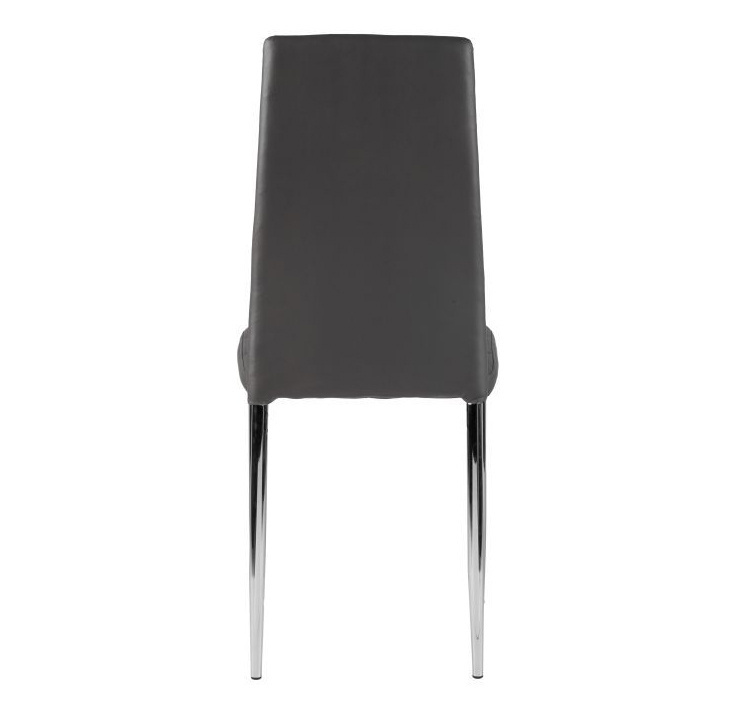 Design Eetkamerstoelen Set - 4 Moderne Stoelen - Grijs Kunstleer met Stiksel