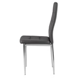 Voordelige Eetkamer Stoelen Set - 4 Stuks - Modern Grijs Design