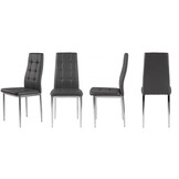 Voordelige Eetkamer Stoelen Set - 4 Stuks - Modern Grijs Design