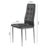 Voordelige Eetkamer Stoelen Set - 4 Stuks - Modern Grijs Design