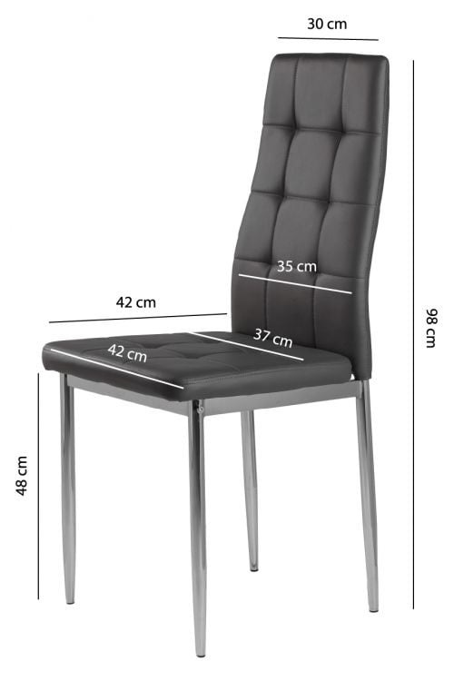 Voordelige Eetkamer Stoelen Set - 4 Stuks - Modern Grijs Design