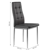 Complete Eetkamerstoelen Set - 4 Comfortabele Stoelen - Grijs Design