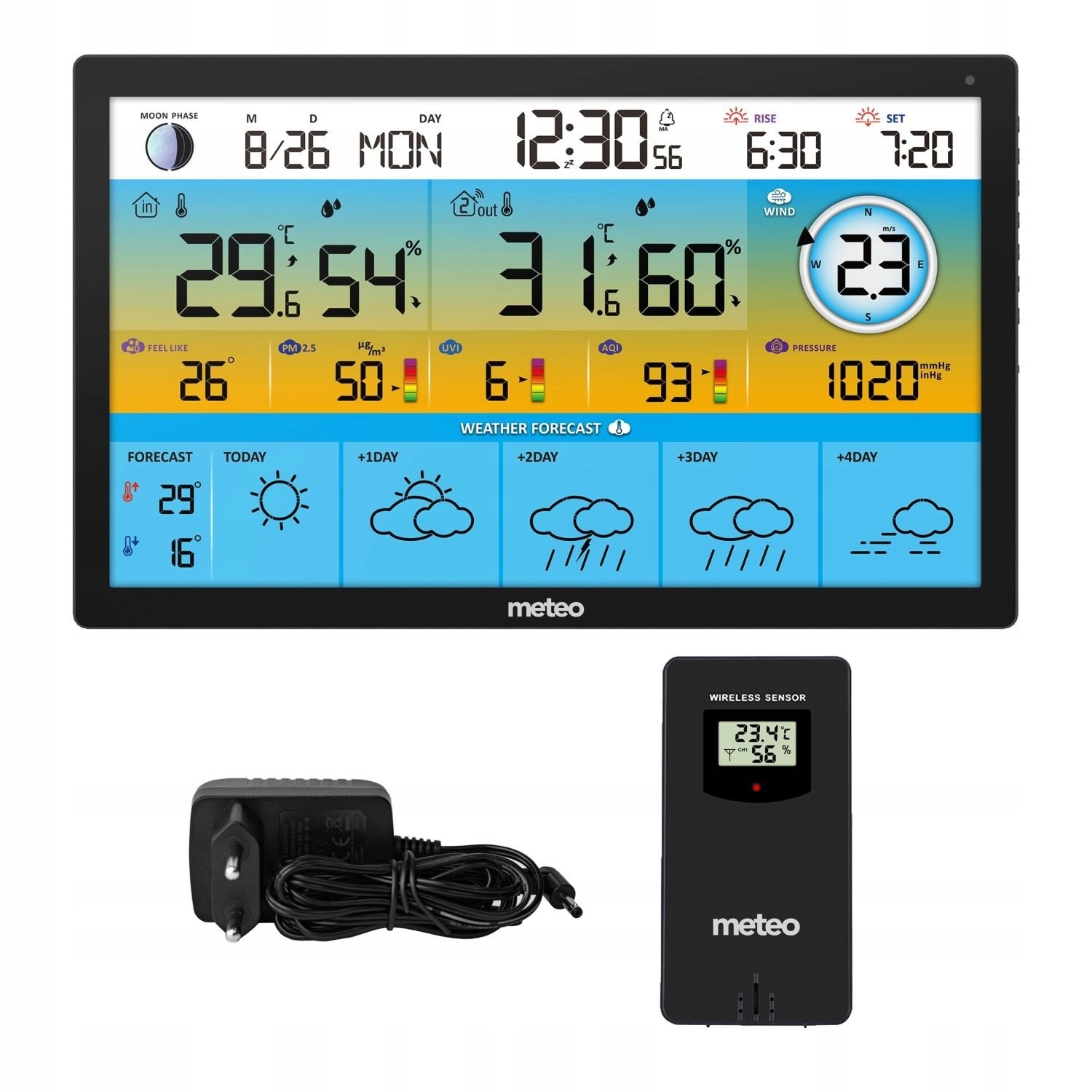 Slim Weerstation met Luchtkwaliteit en UV-bewaking voor Thuis
