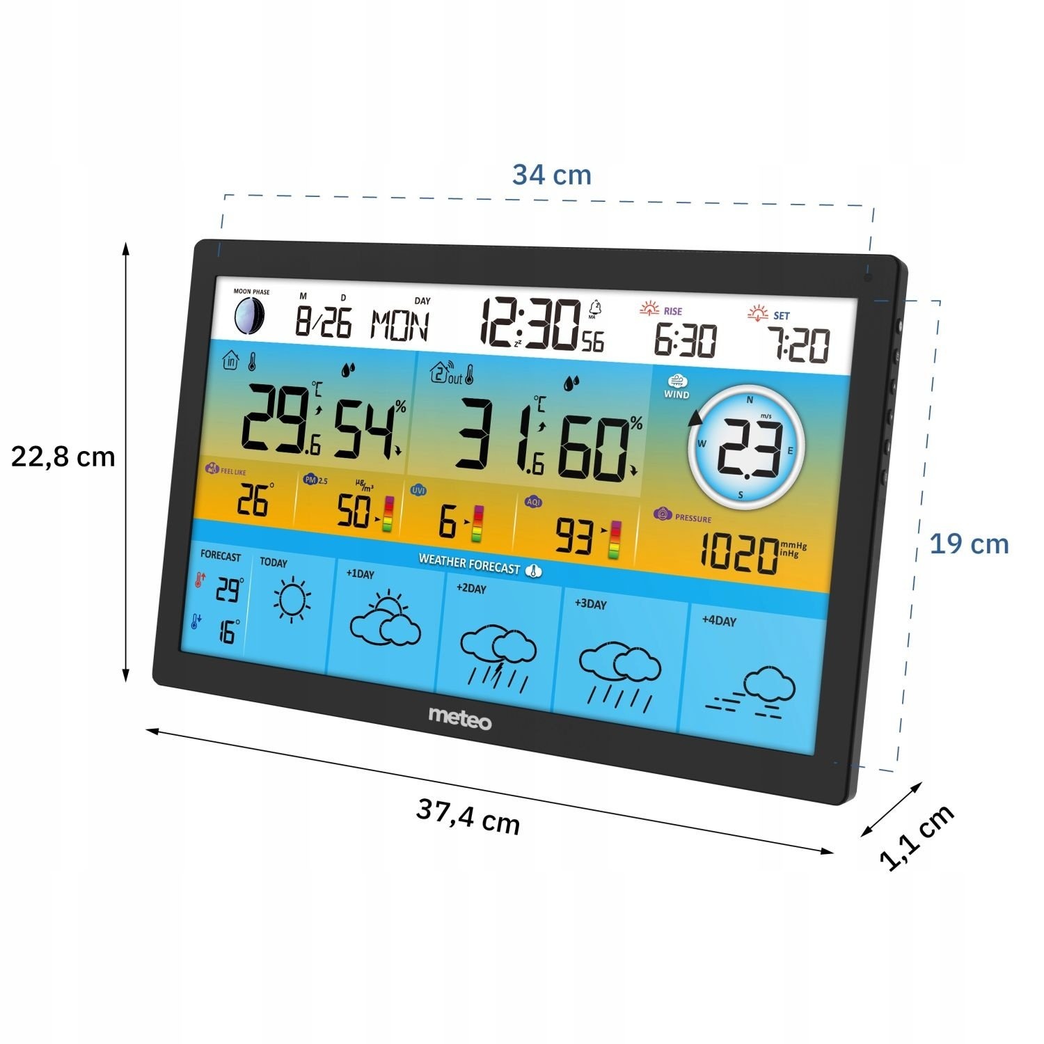 Slim Weerstation met Luchtkwaliteit en UV-bewaking voor Thuis