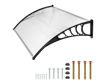 Design Balkon Overkapping - Moderne Boogluifel 120cm - Transparant Polycarbonaat