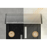 Design Balkon Overkapping - Moderne Boogluifel 120cm - Transparant Polycarbonaat