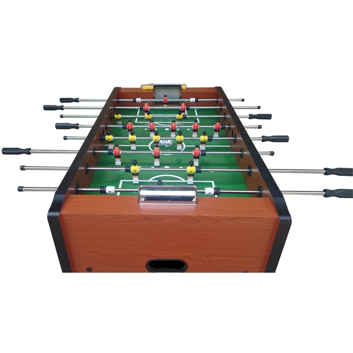 Design Voetbaltafel - Premium Houtlook - Verchroomde Details 140cm