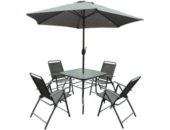 Comfort Tuinset - Ergonomische Stoelen - Gehard Glas - Parasol 250cm