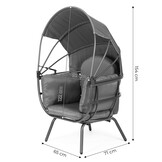 Stevige Tuinstoel met Zonnescherm - Stalen Frame 150kg